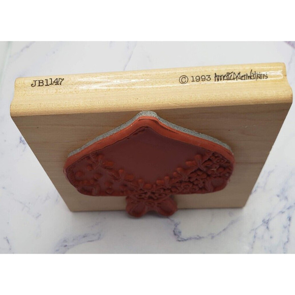 Annette Watkins Patchwork Bunny Heart Quilted Wood Mounted Rubber Stamp J1147 - Picture 2 of 7